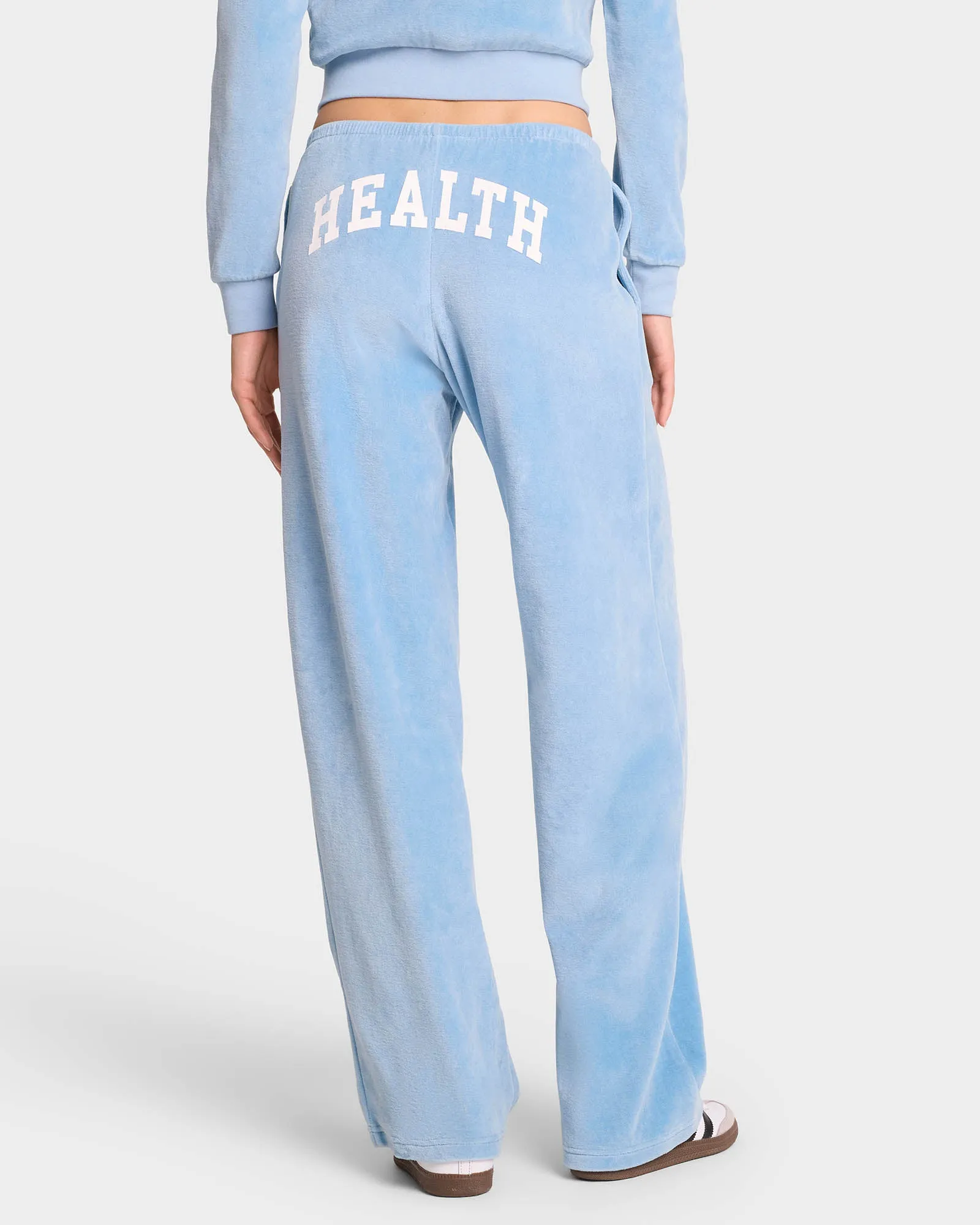 Health Ivy Velour Sweatpant - Sky Blue/White sold by Sporty and Rich product image thumbnail 5
