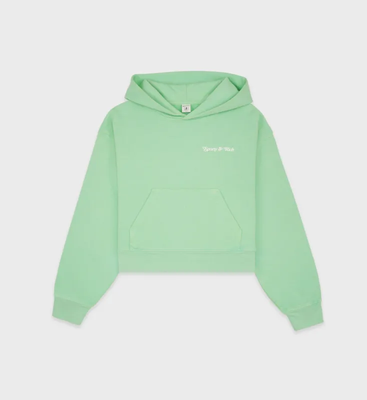 NY Tennis Club Cropped Hoodie - Washed Kelly/White sold by Sporty and Rich