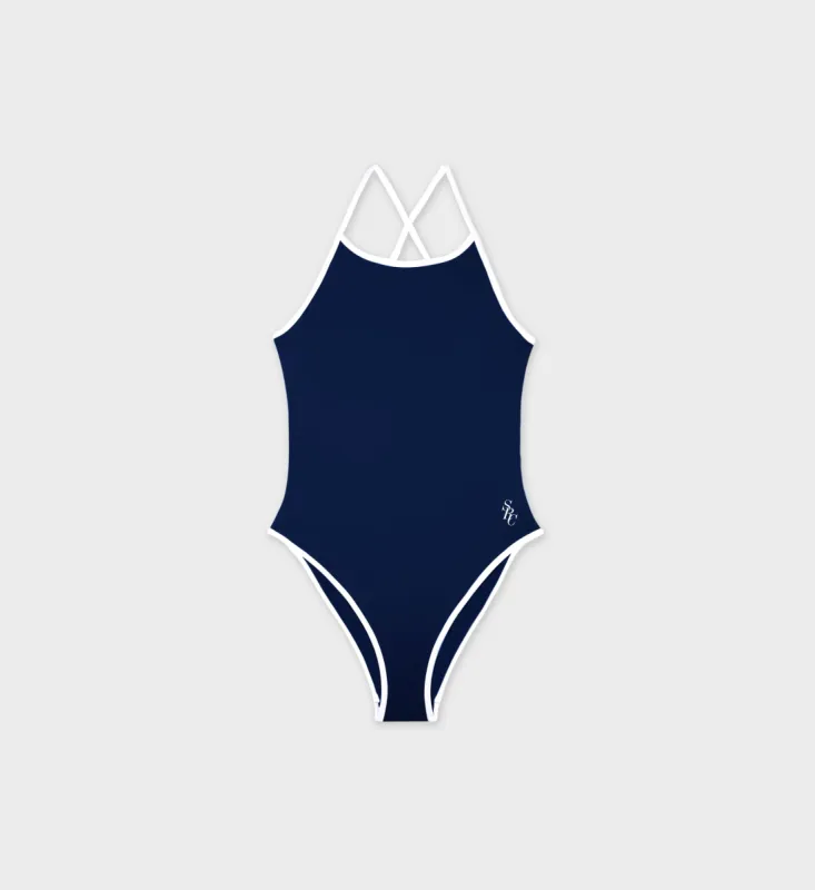 Diana One Piece - Navy/White sold by Sporty and Rich