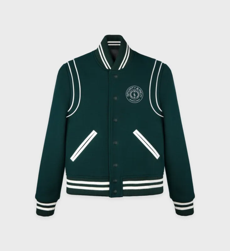Connecticut Crest Varsity Jacket - Forest sold by Sporty and Rich