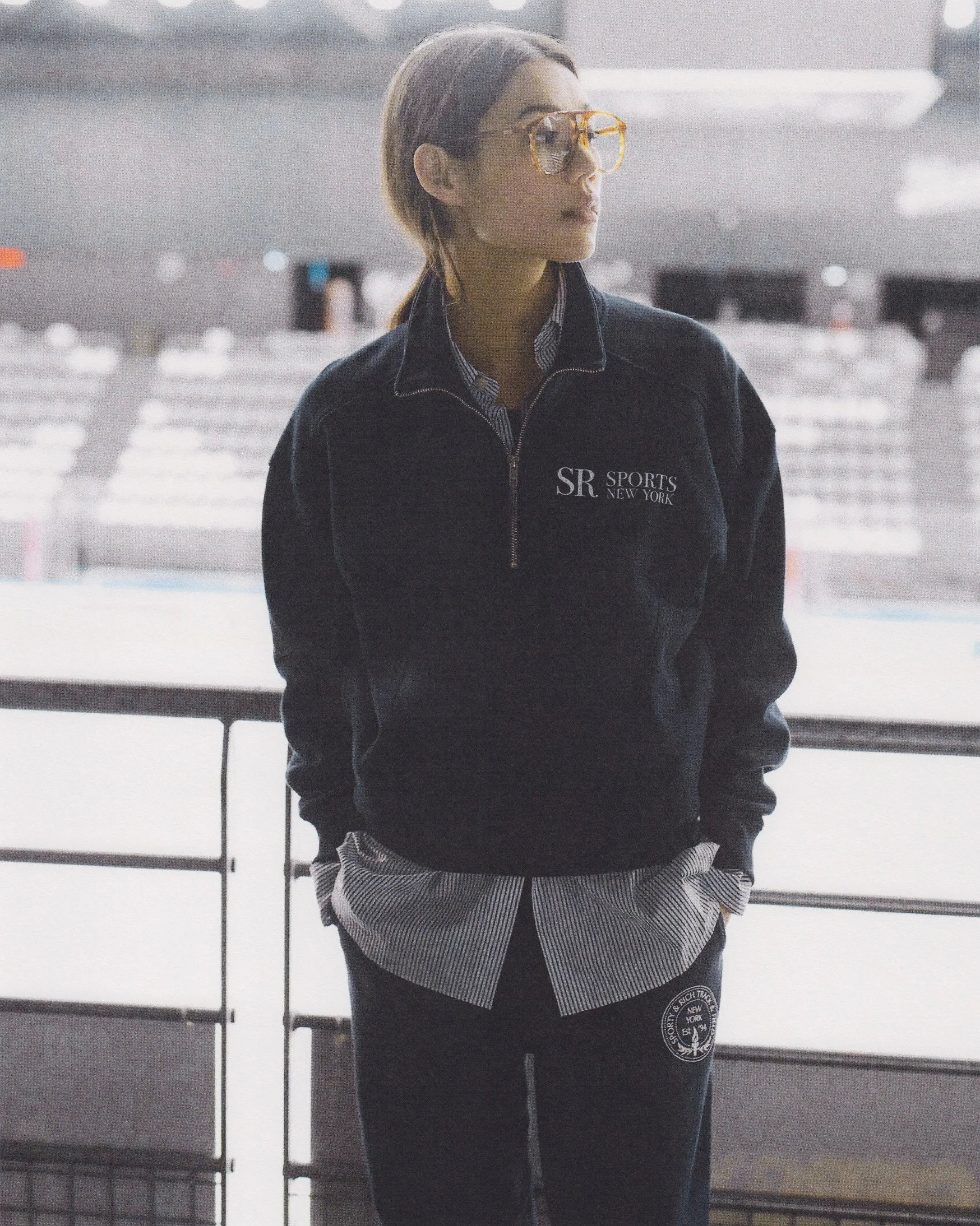 JFK Quarter Zip - Navy/White sold by Sporty and Rich product image thumbnail 5