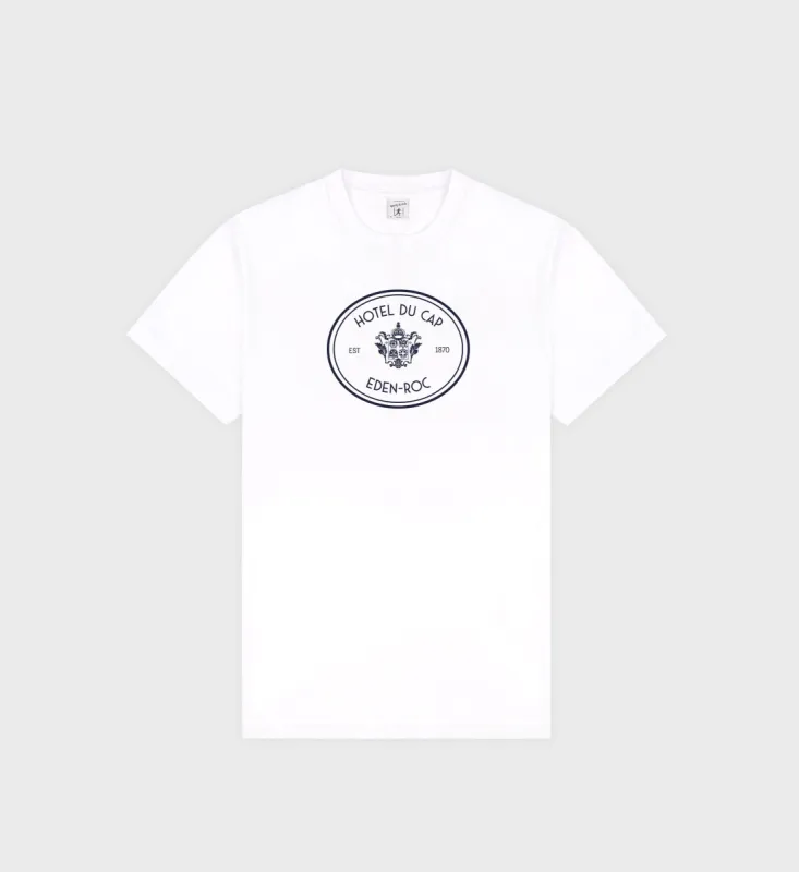 Kennedy Crest T-Shirt - White/Navy sold by Sporty and Rich