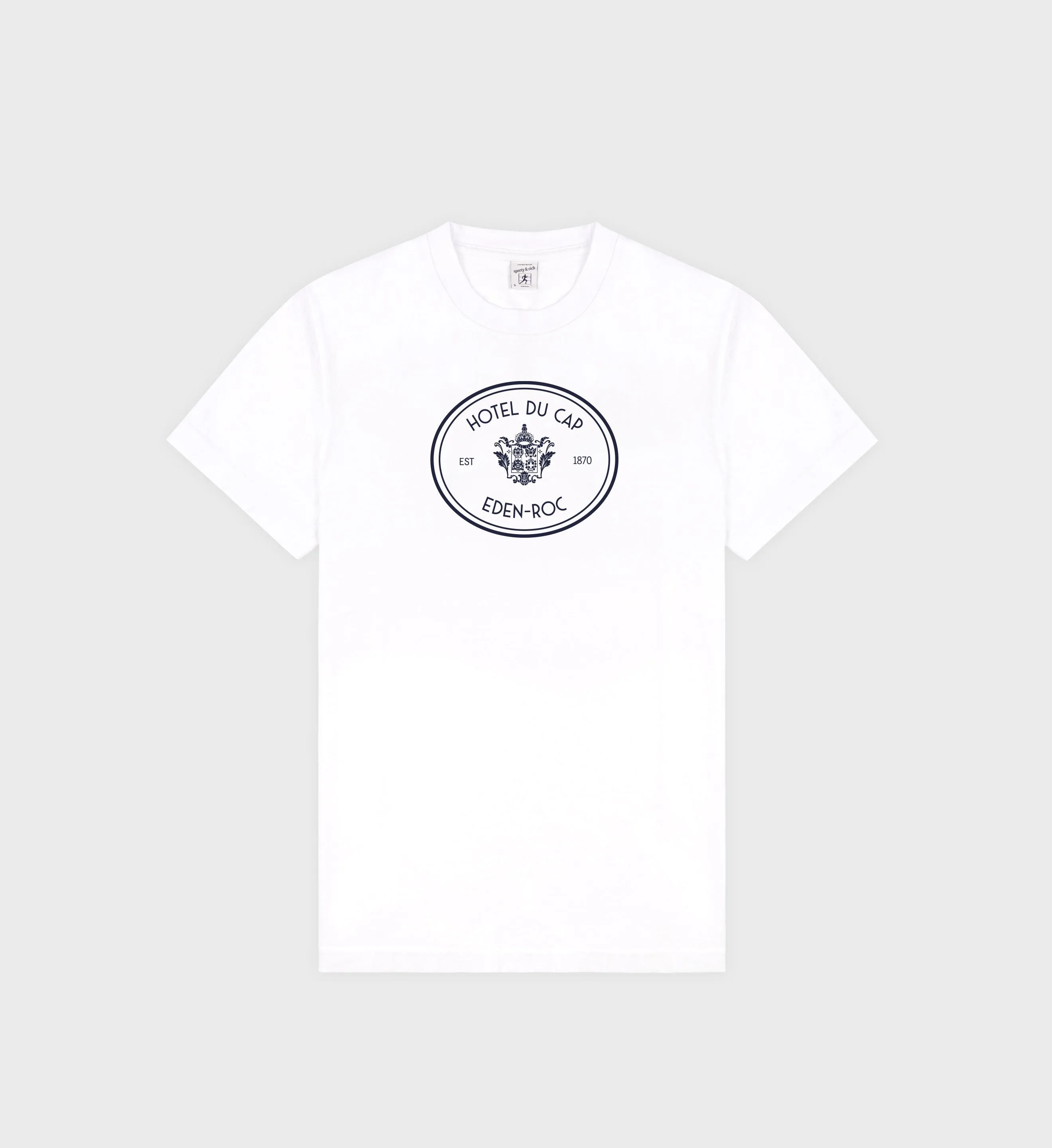 Kennedy Crest T-Shirt - White/Navy sold by Sporty and Rich