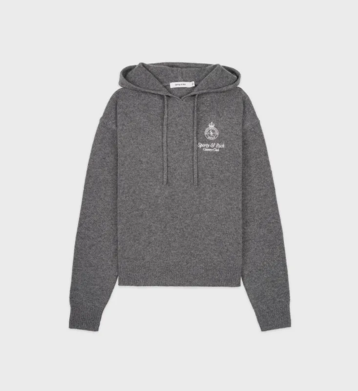 Crown Cashmere Hoodie - Dark Gray sold by Sporty and Rich