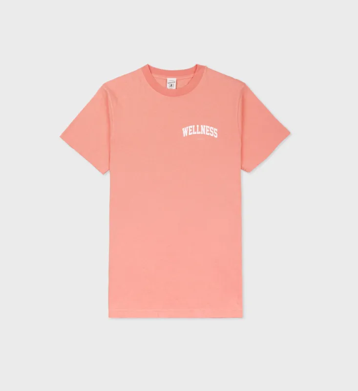 Wellness Ivy T-Shirt - Grapefruit/White sold by Sporty and Rich