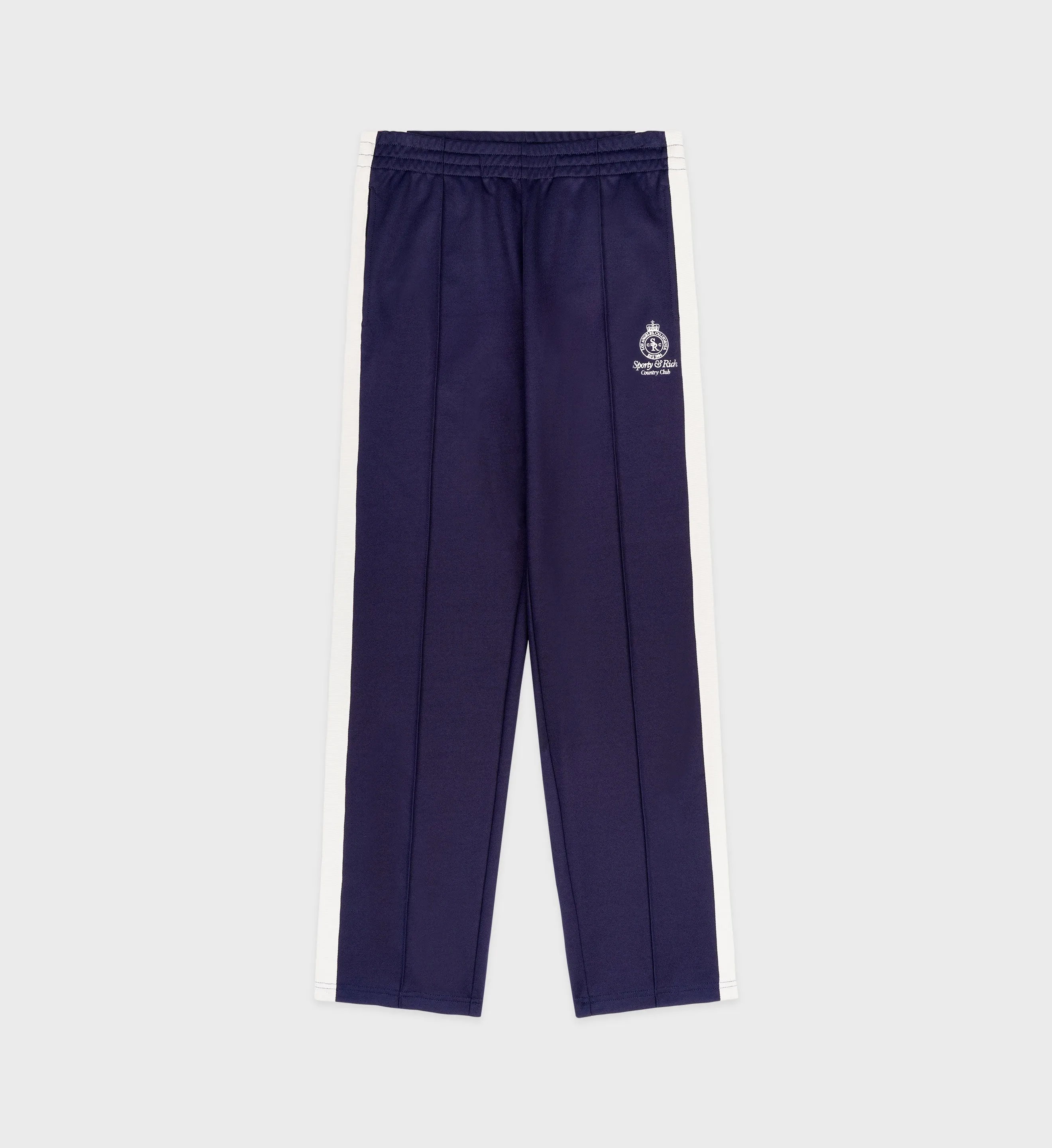 Crown Track Pants - Navy/Cream/Merlot sold by Sporty and Rich