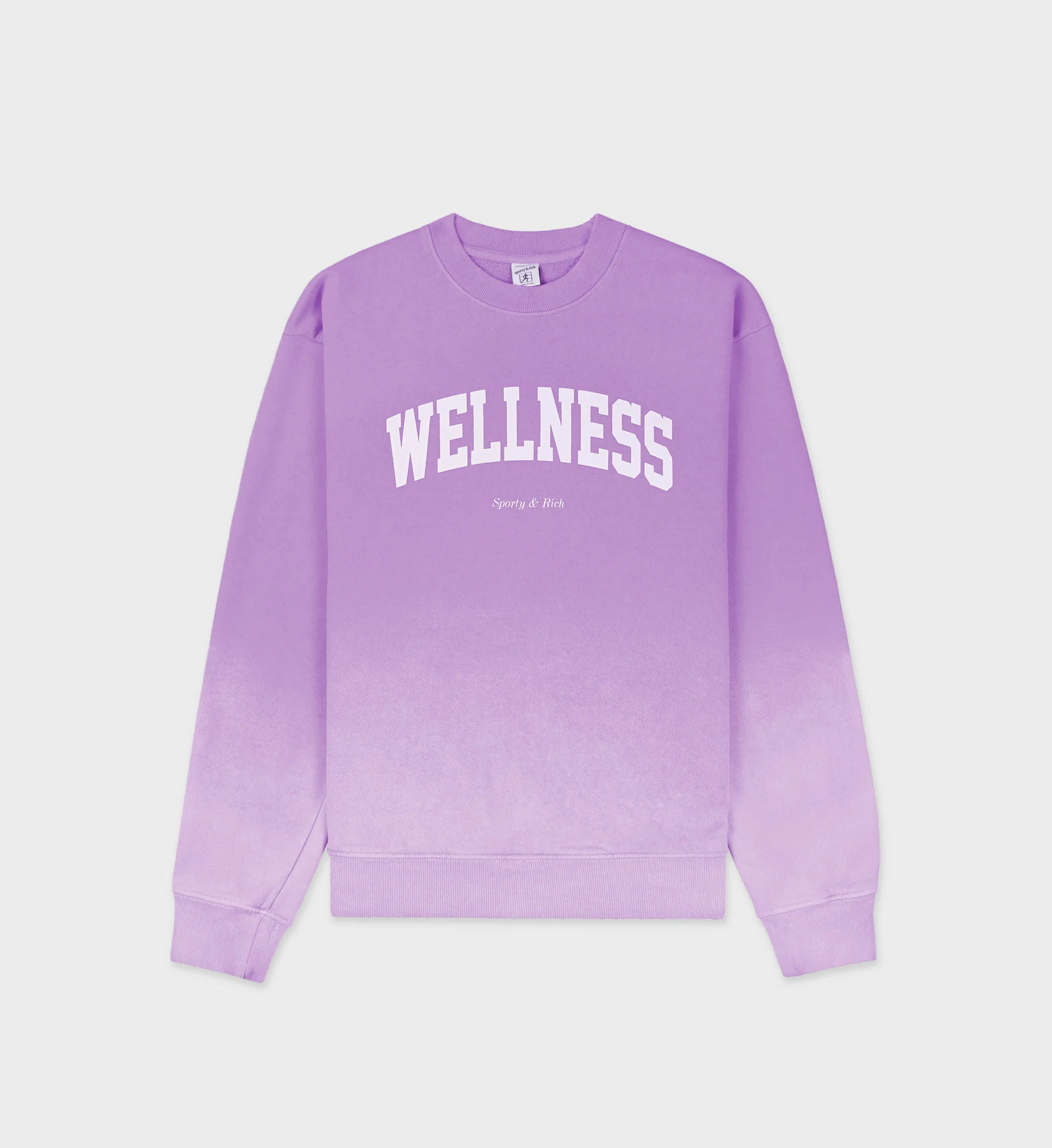 Wellness Ivy Crewneck - Dip Dye Purple/White sold by Sporty and Rich