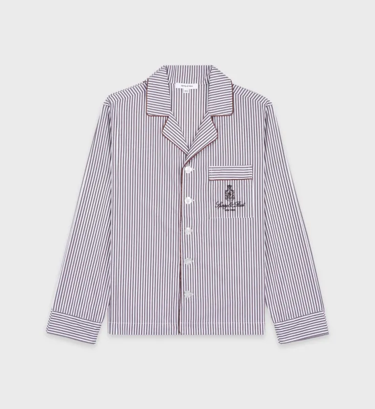 Vendome Pyjama Shirt - Brown Striped sold by Sporty and Rich