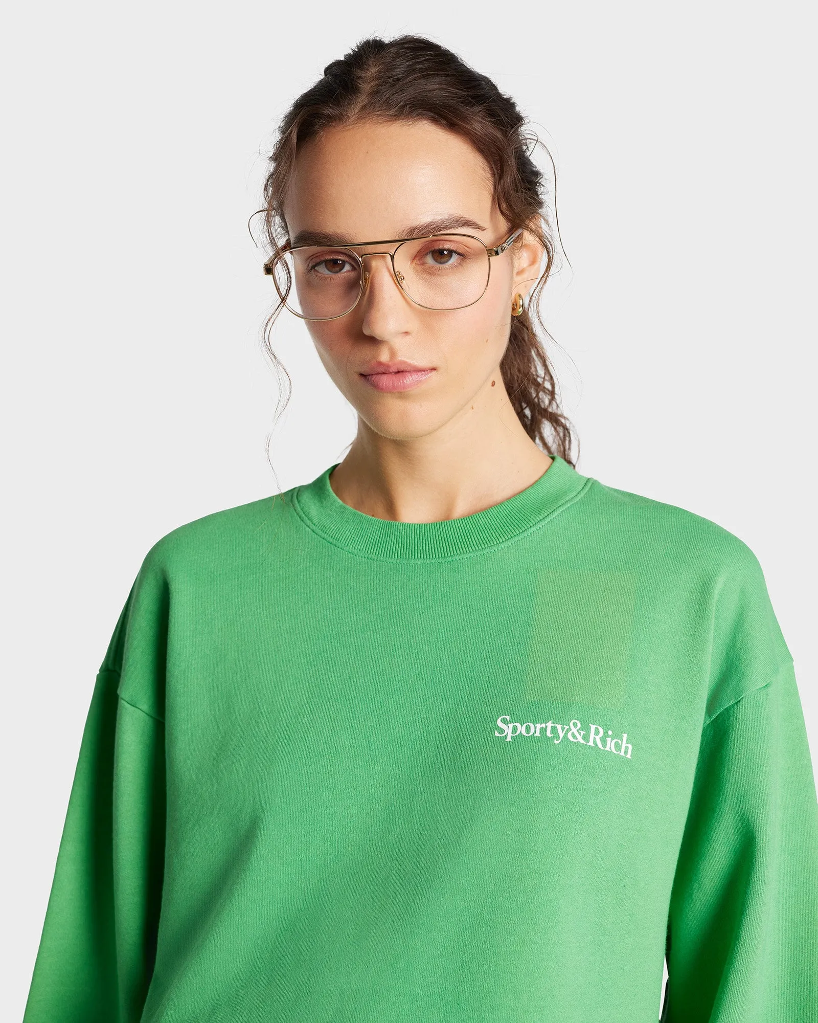 New Health & Wellness Crewneck - Verde/White sold by Sporty and Rich product image thumbnail 4