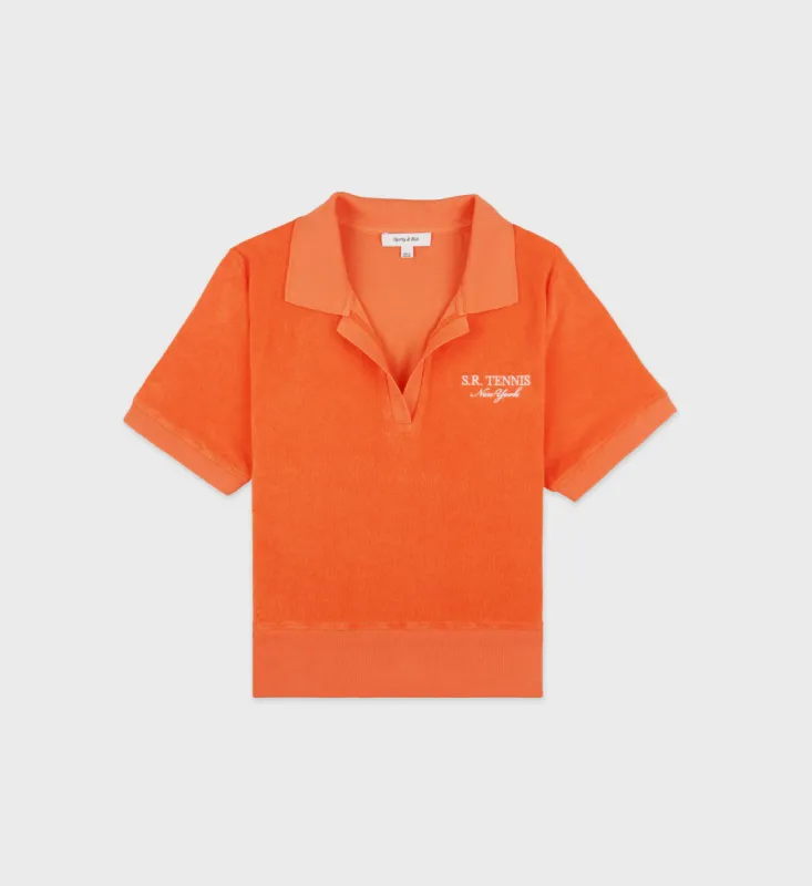 SR Tennis Terry Polo - Pomodoro/White sold by Sporty and Rich