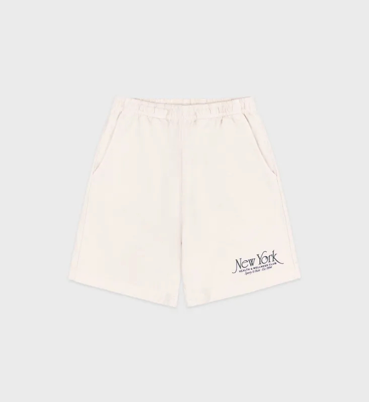 NY 94 Gym Short - Cream/Navy sold by Sporty and Rich
