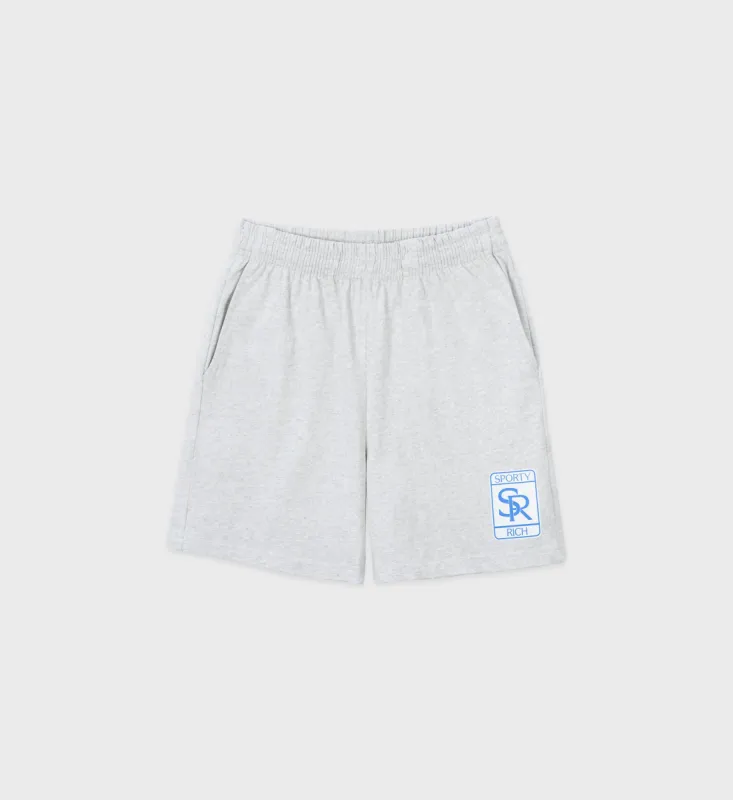 Luxe Gym Short - Heather Gray sold by Sporty and Rich