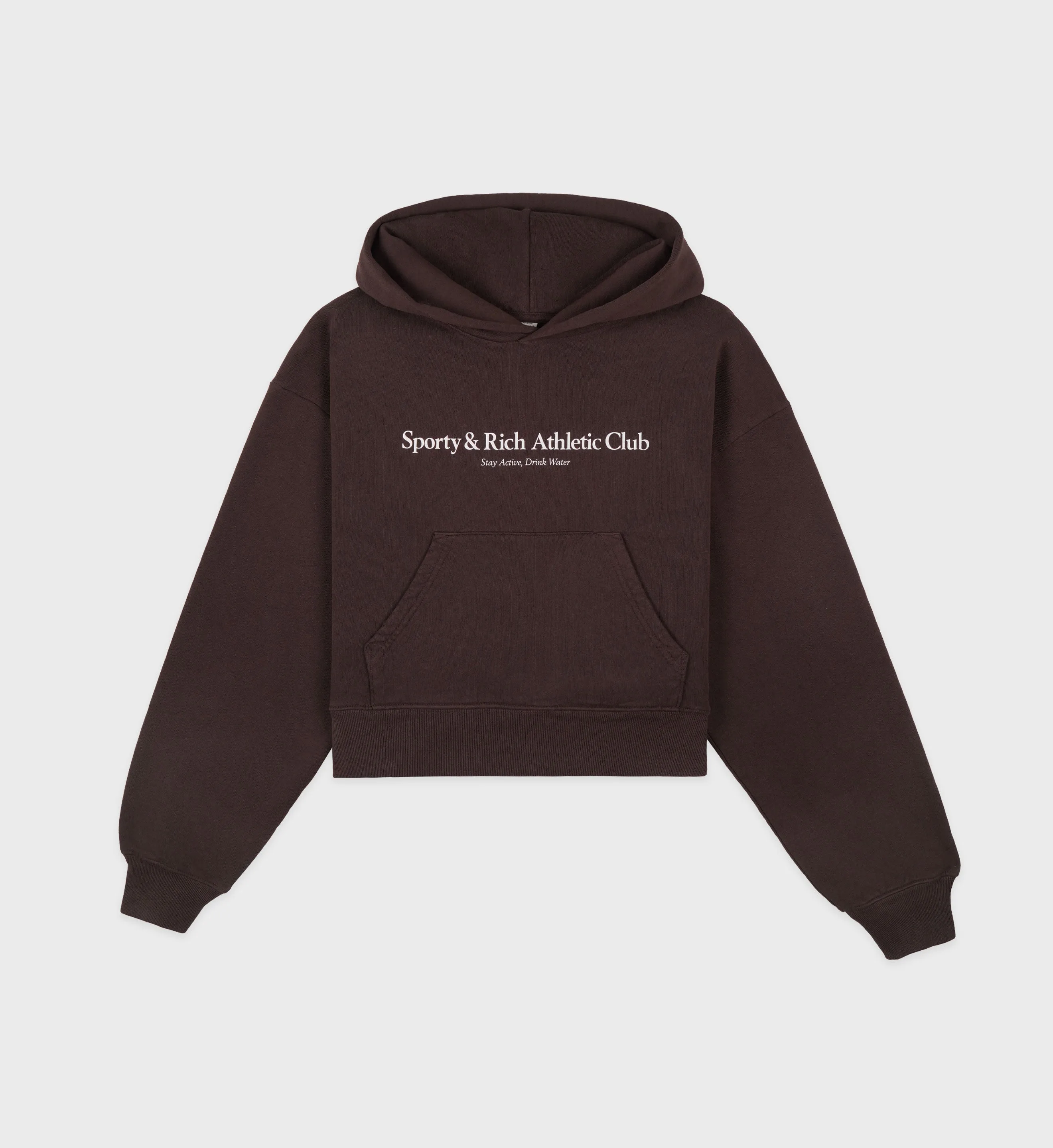 Athletic Club Cropped Hoodie - Chocolate sold by Sporty and Rich