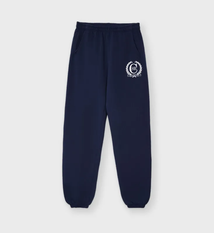 C Crest Sweatpant - Navy/White sold by Sporty and Rich