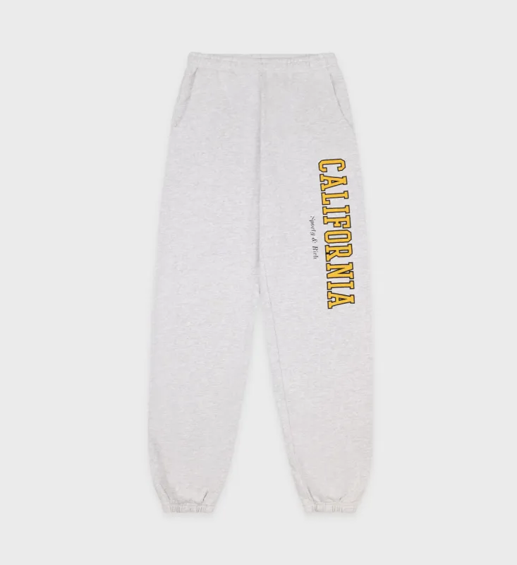 California Sweatpant - Heather Gray/Gold sold by Sporty and Rich