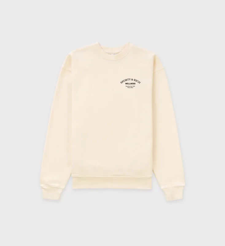 Wellness Studio Crewneck - Cream sold by Sporty and Rich
