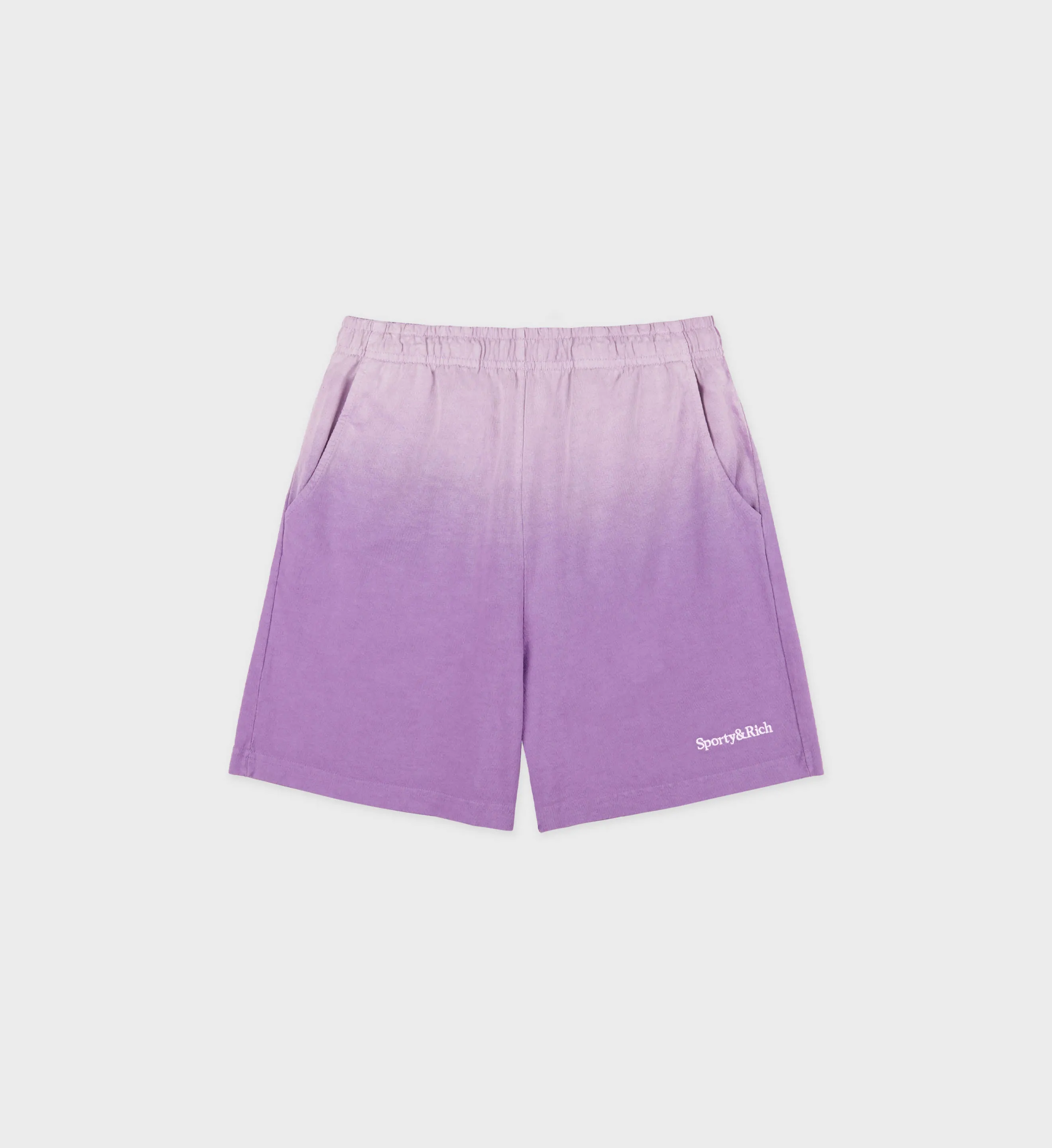 Serif Logo Gym Short - Dip Dye Purple/White sold by Sporty and Rich