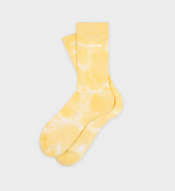 Serif Logo Socks - Sunshine Tie Dye sold by Sporty and Rich