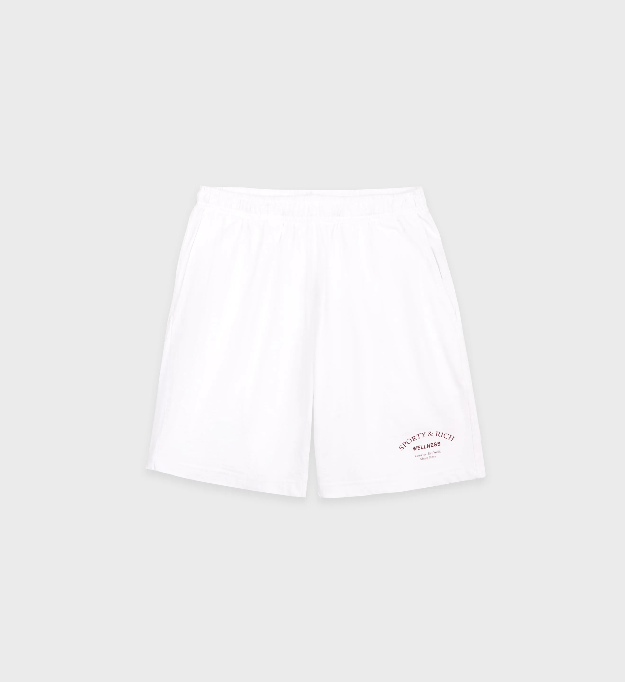 Wellness Studio Gym Short - White/Merlot sold by Sporty and Rich