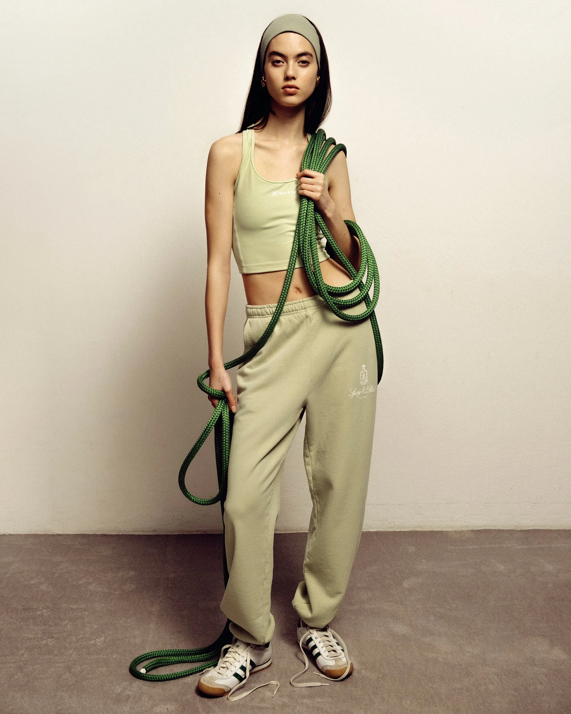 Runner Script Sports Tank - Sage/White sold by Sporty and Rich product image thumbnail 5