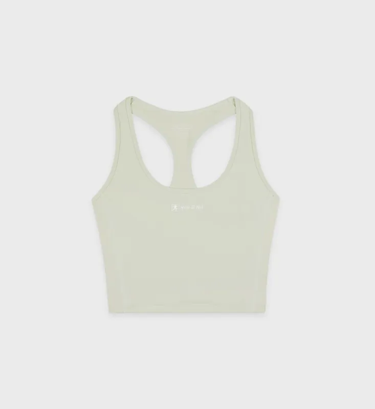 Runner Script Sports Tank - Sage/White sold by Sporty and Rich