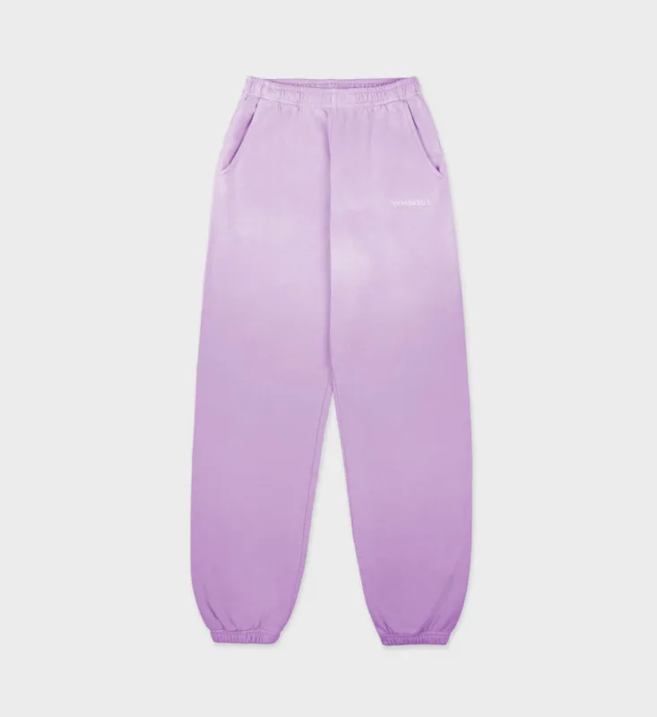 Serif Logo Sweatpant - Dip Dye Purple/White sold by Sporty and Rich