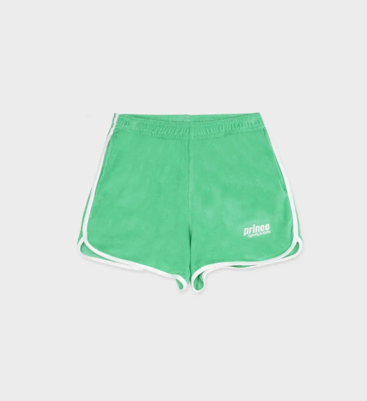 Prince Sporty Terry Short - Clean Mint/White sold by Sporty and Rich