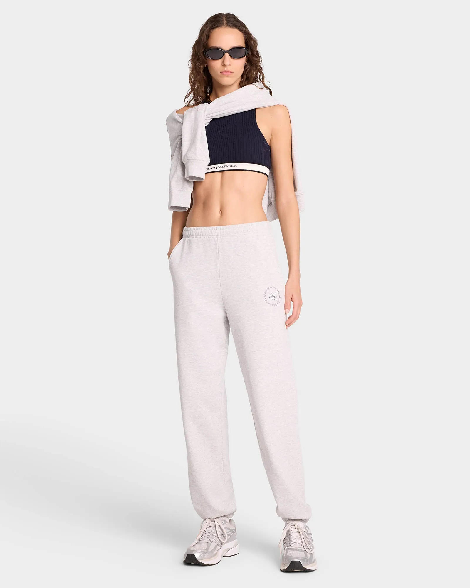 SRHWC Sweatpant - Heather Gray/Navy sold by Sporty and Rich product image thumbnail 3