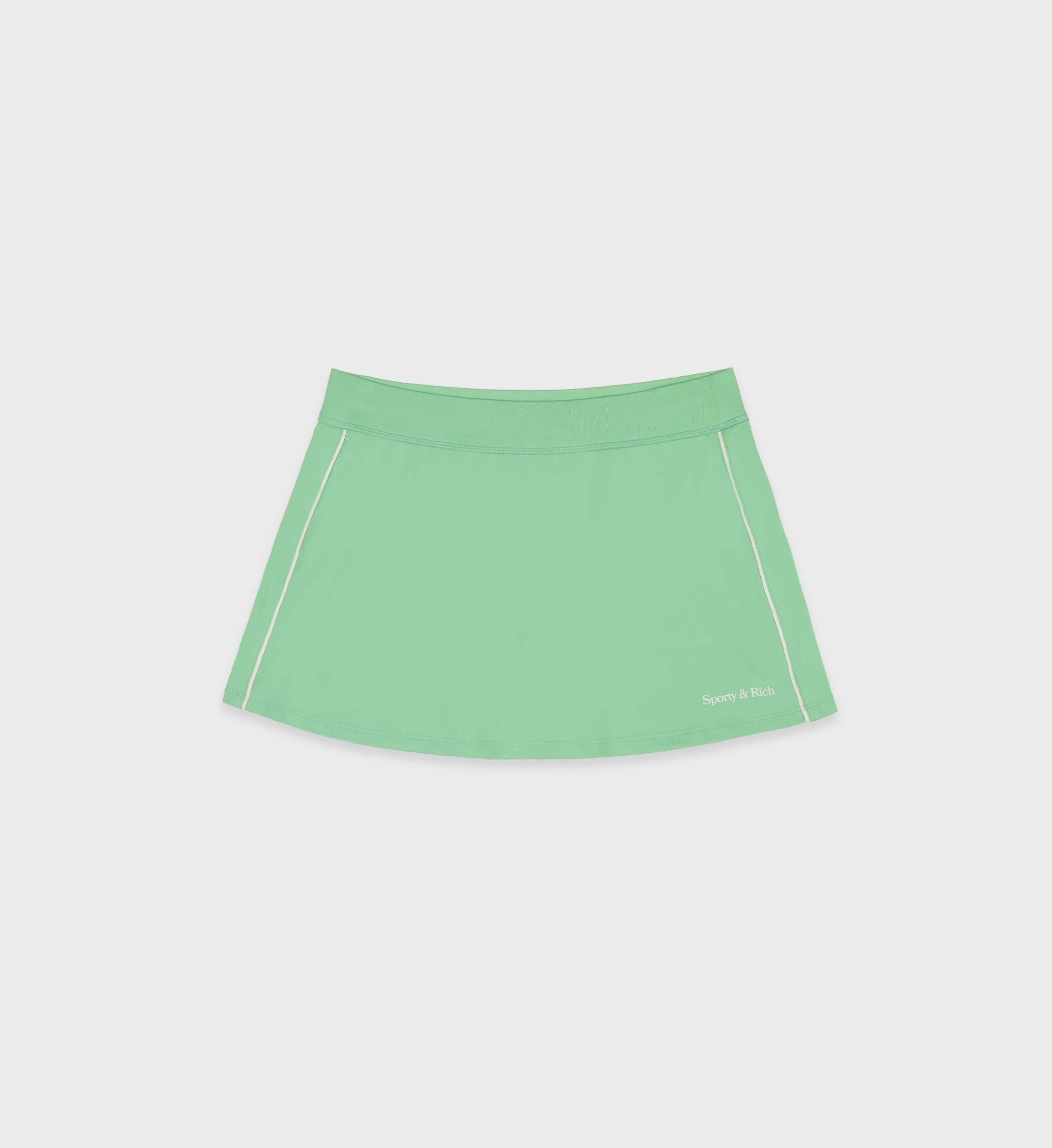 Serif Logo Court Skirt - Washed Kelly/White sold by Sporty and Rich