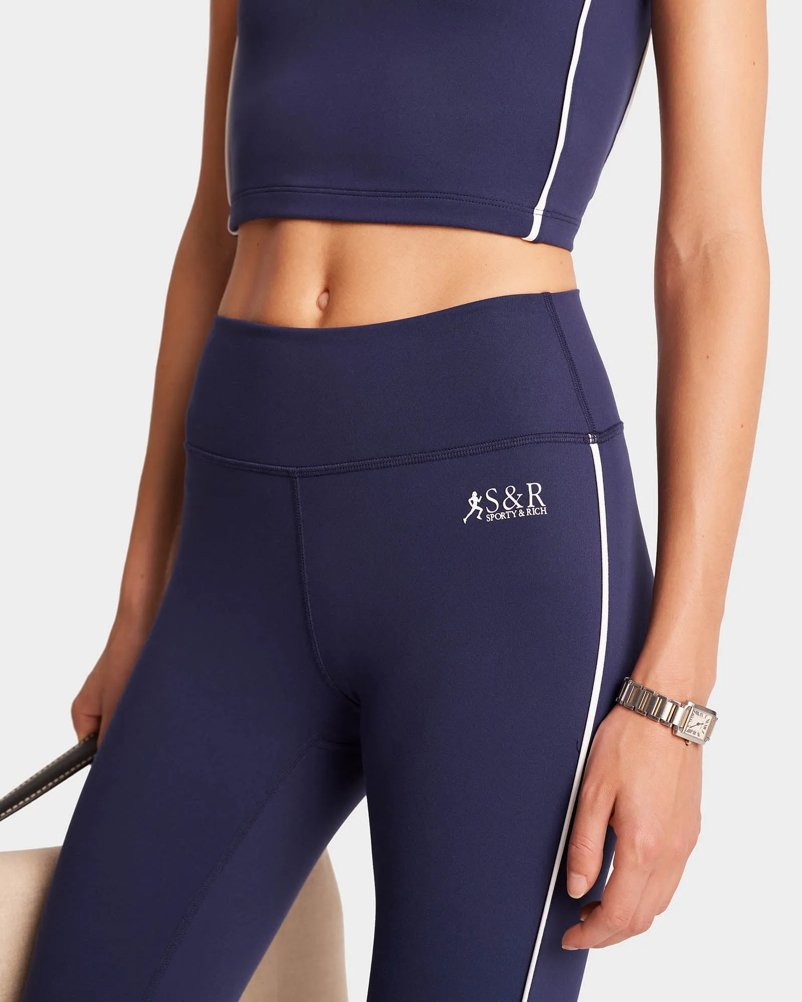 SR Runner Legging - Navy/White sold by Sporty and Rich product image thumbnail 4