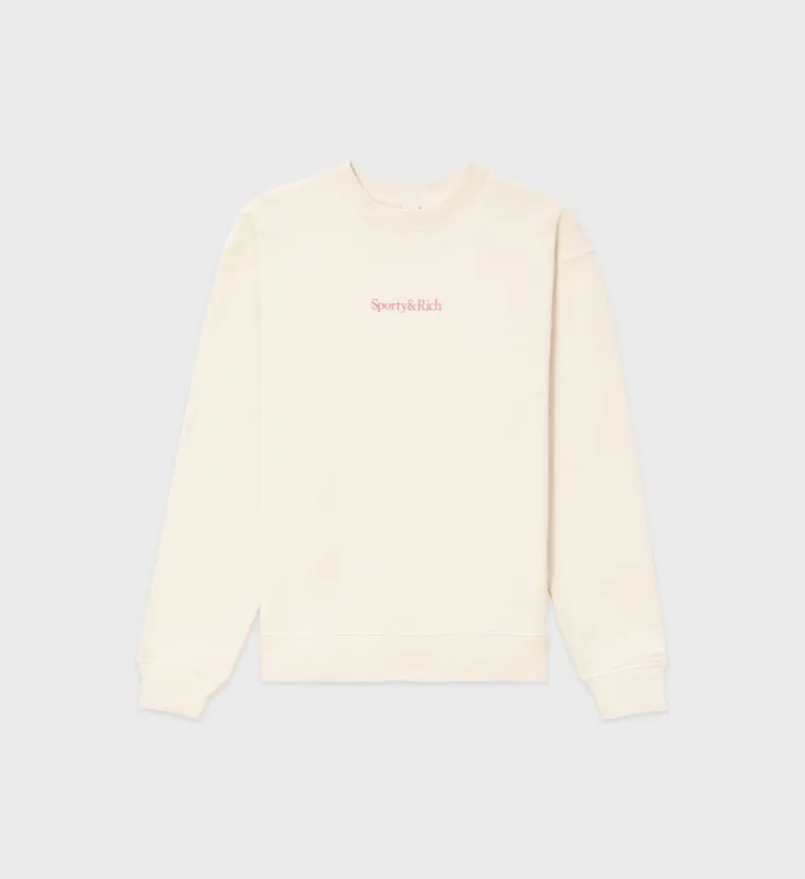 New Health Crewneck - Cream sold by Sporty and Rich