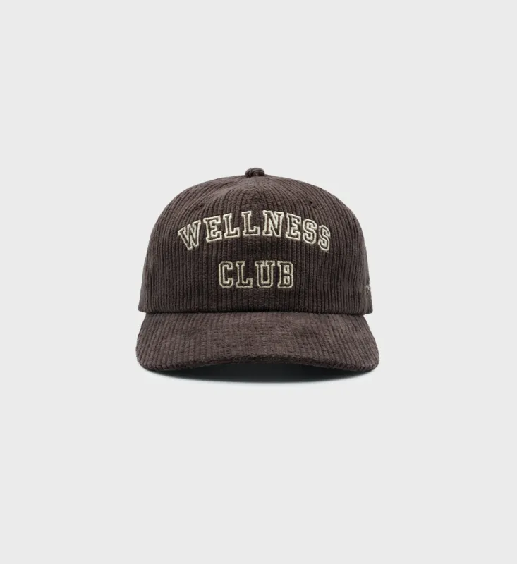 Wellness Club Corduroy Hat - Chocolate/Cream sold by Sporty and Rich