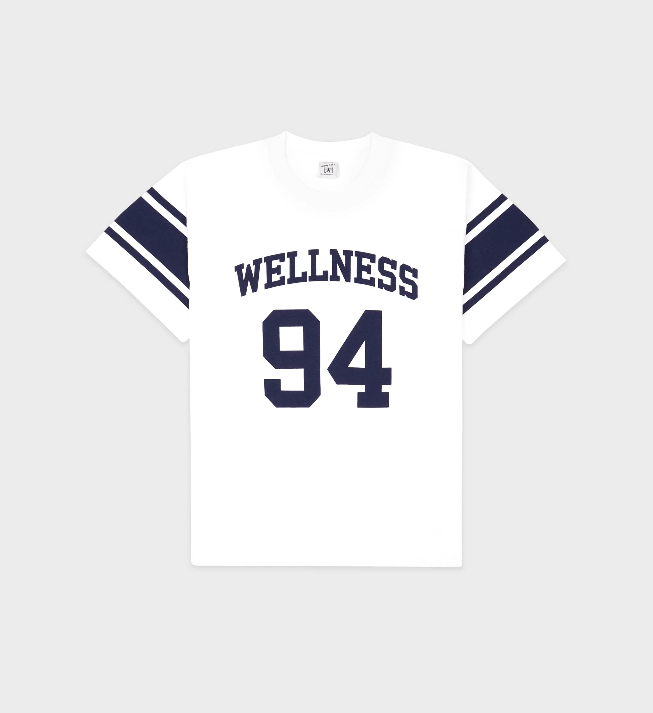 Wellness 94 Rugby Tee - White/Navy sold by Sporty and Rich