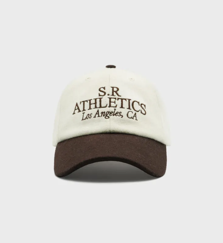SR Athletics Wool Hat - Chocolate/Cream sold by Sporty and Rich