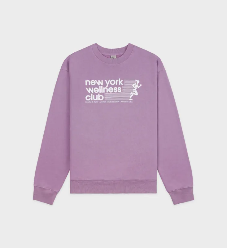 USA Wellness Club Crewneck - Soft Lavender/White sold by Sporty and Rich
