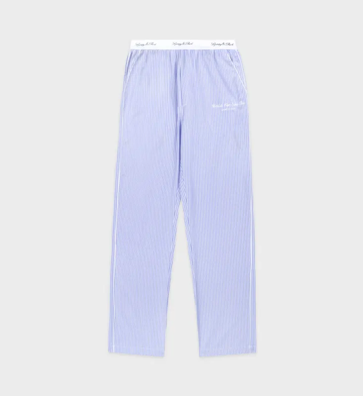 Hotel du Cap Cursive Pyjama Bottom - Blue Striped sold by Sporty and Rich