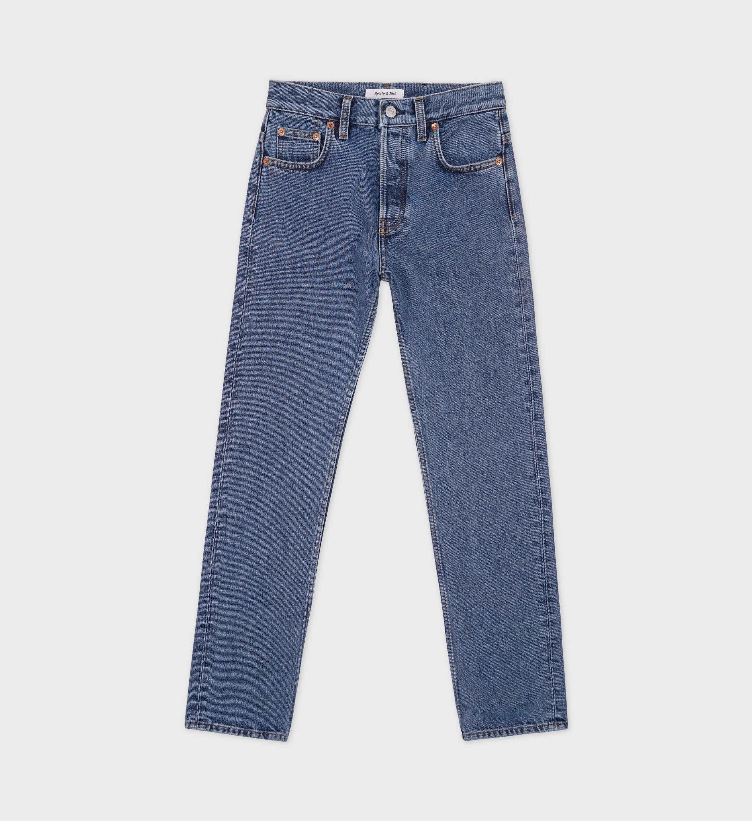 Vintage Fit Straight Leg Denim - Medium Blue - old sold by Sporty and Rich