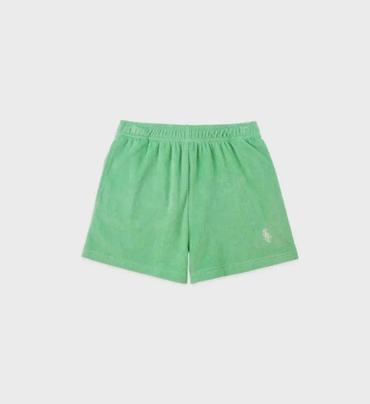 SRC Terry Short - Washed Kelly/White sold by Sporty and Rich