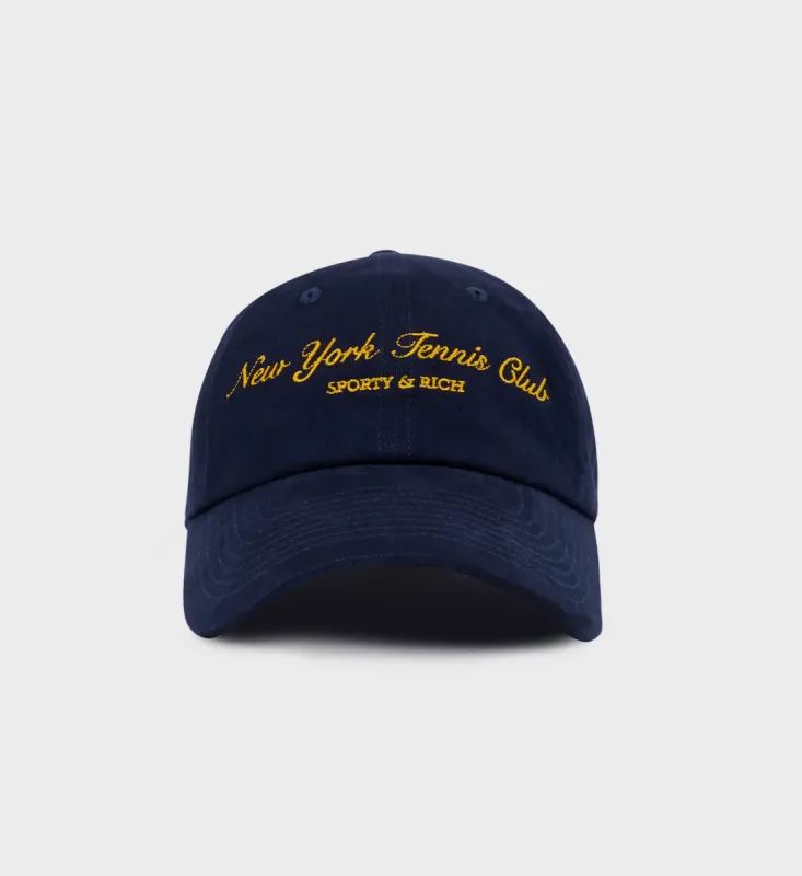 NY Tennis Club Hat - Navy/Gold sold by Sporty and Rich