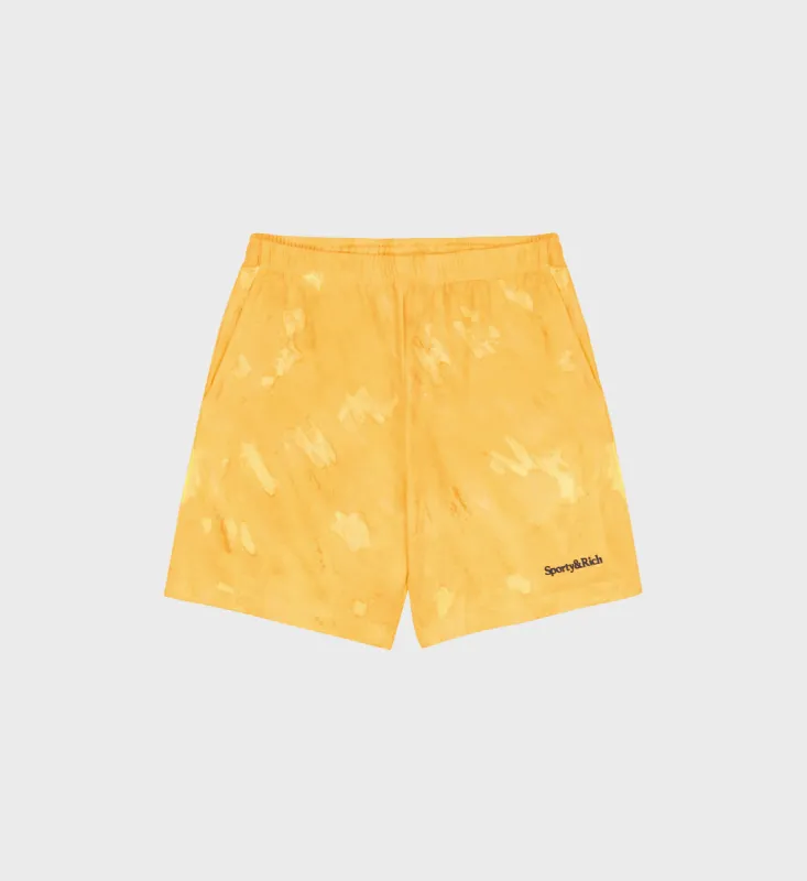 Serif Logo Embroidered Gym Short - Laguna Tie & Dye sold by Sporty and Rich