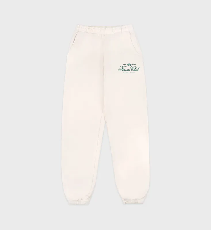 Fitness World Sweatpant - Cream/Alpine sold by Sporty and Rich