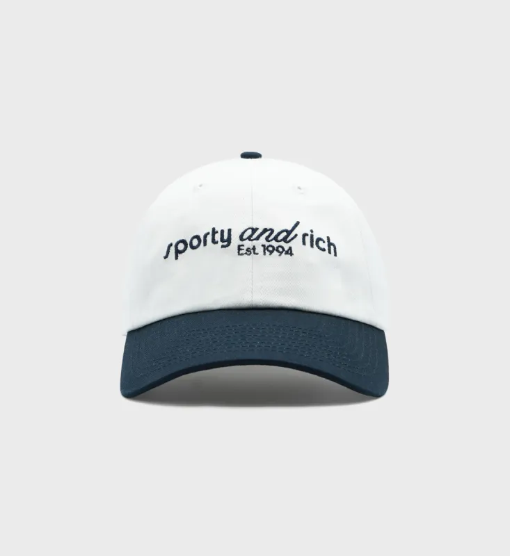 Tank Hat - White/Navy sold by Sporty and Rich