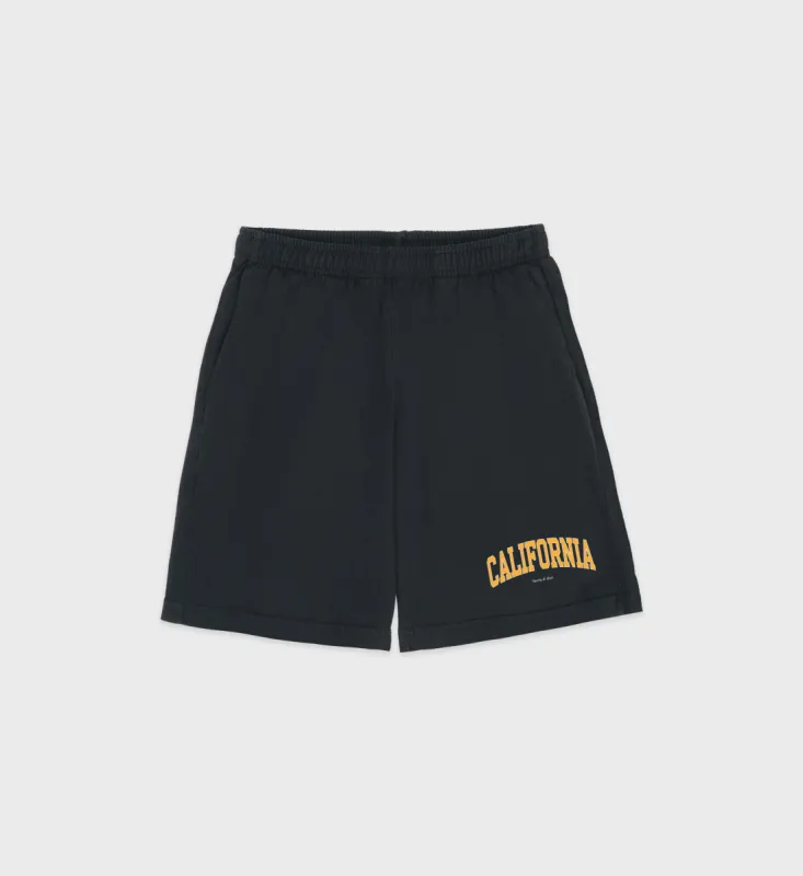 California Gym Short - Faded Black/Gold sold by Sporty and Rich