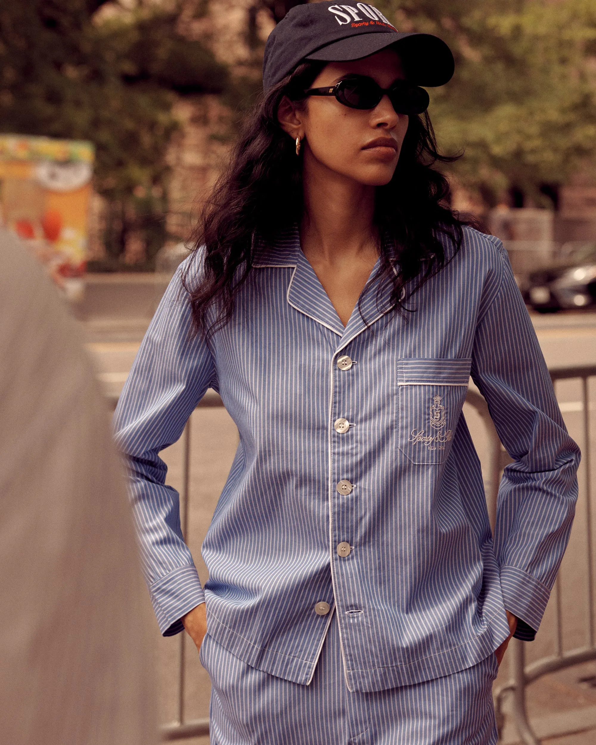 Vendome Pyjama Shirt - Blue Striped sold by Sporty and Rich product image thumbnail 4