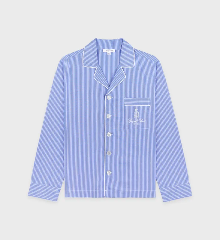 Vendome Pyjama Shirt - Blue Striped sold by Sporty and Rich