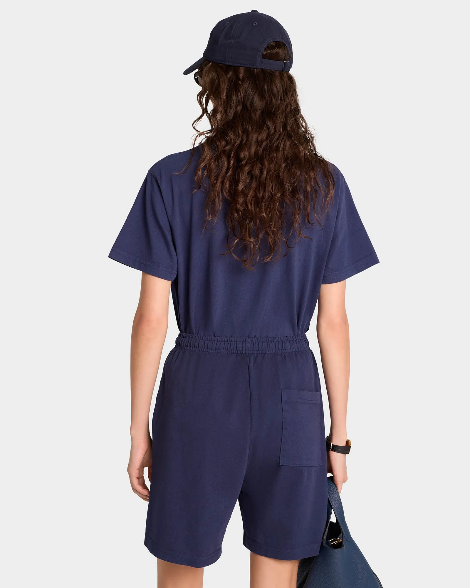 Wellness Club Gym Short - Navy/White sold by Sporty and Rich product image thumbnail 5