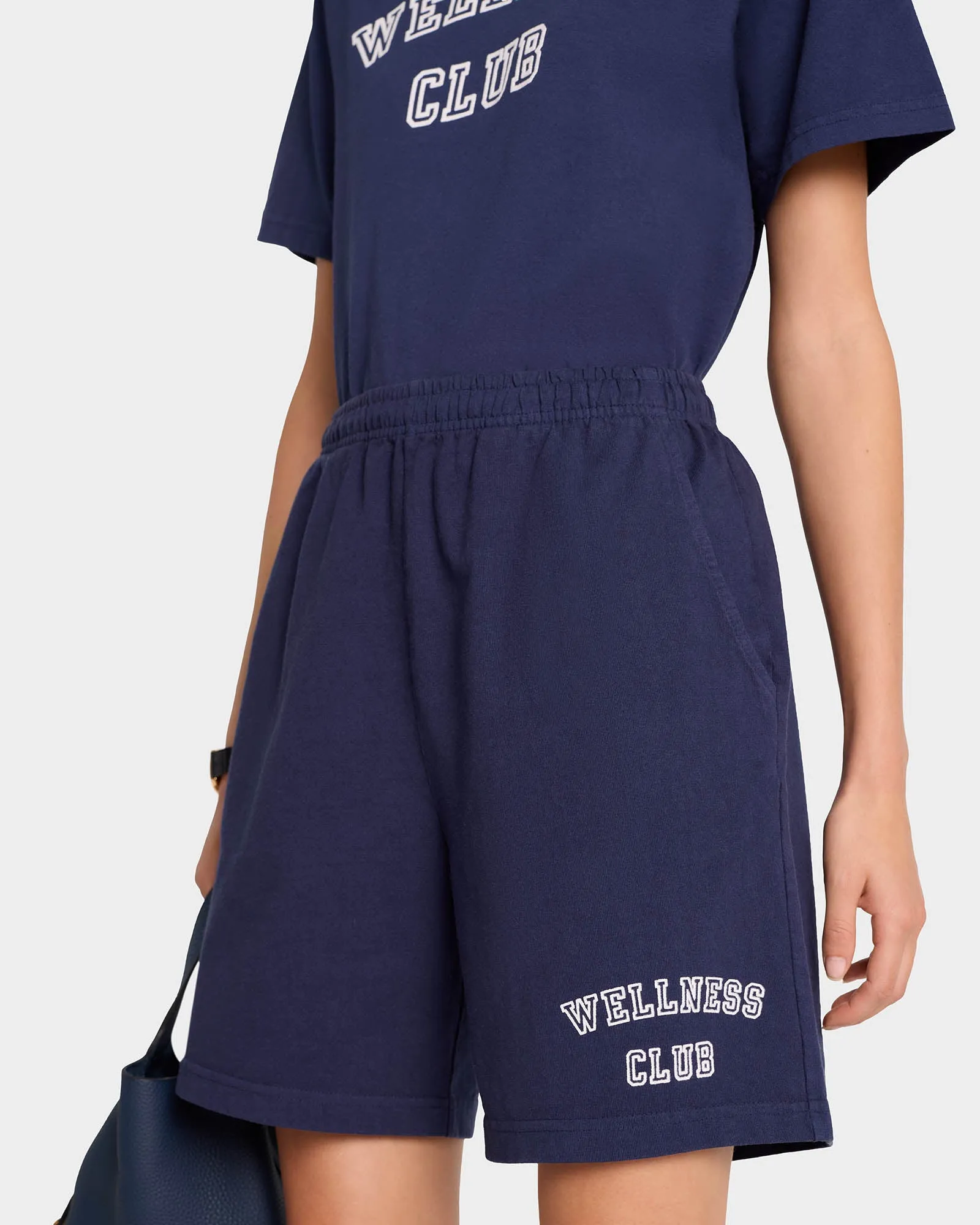 Wellness Club Gym Short - Navy/White sold by Sporty and Rich product image thumbnail 4