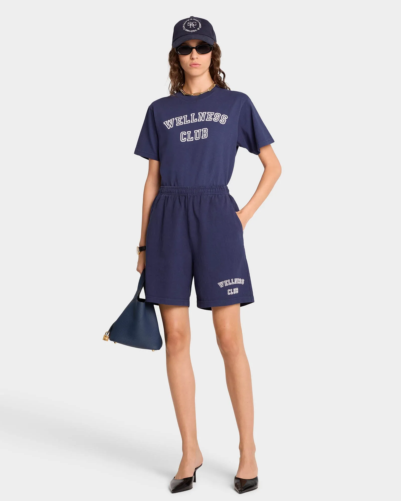 Wellness Club Gym Short - Navy/White sold by Sporty and Rich product image thumbnail 3