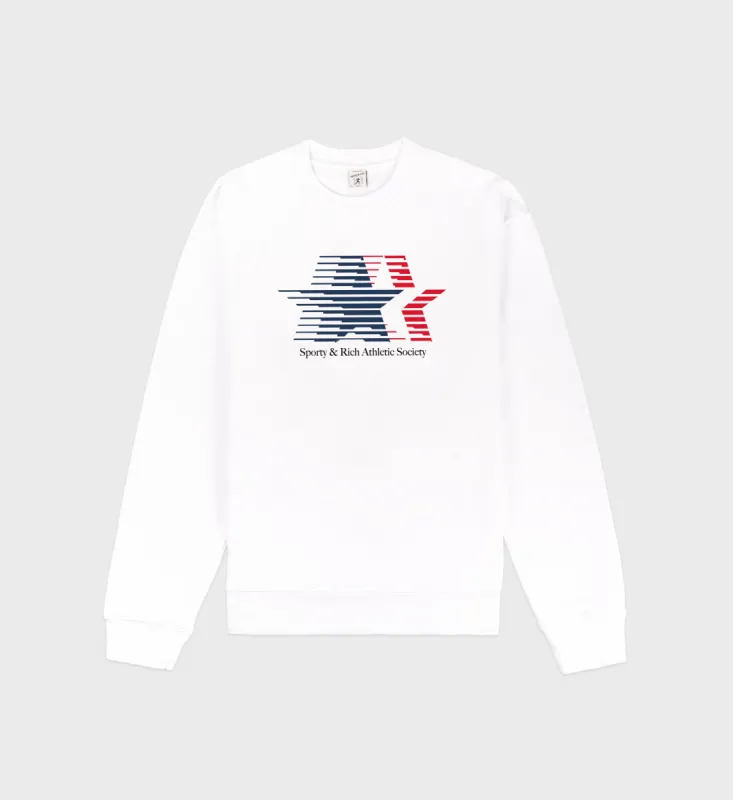 Athletic Society Crewneck - White sold by Sporty and Rich