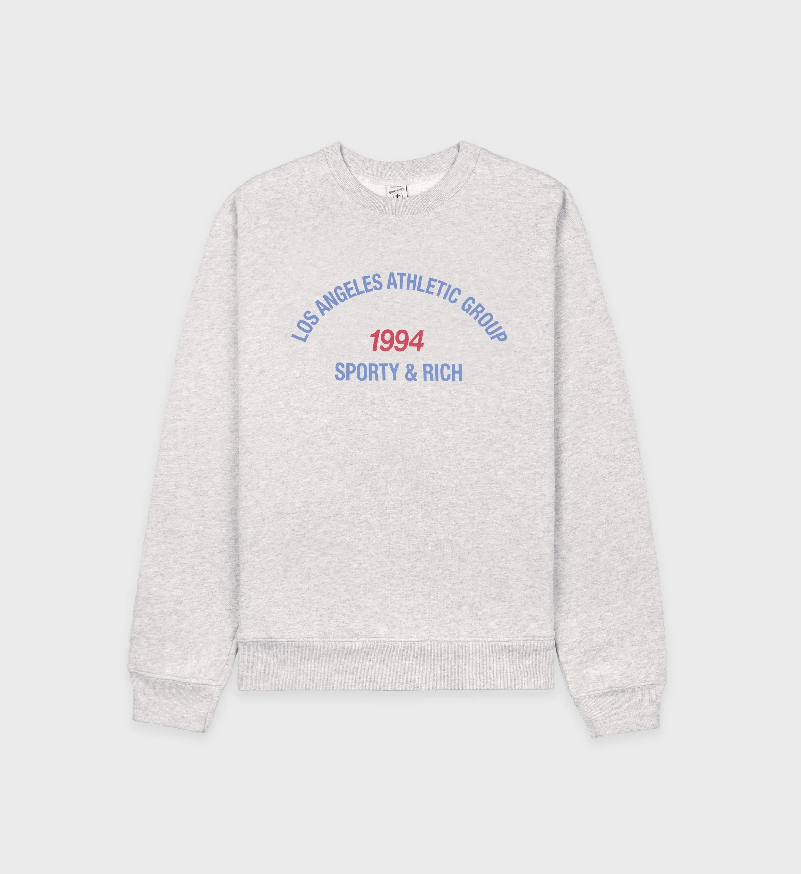 LA Athletic Group Crewneck - Heather Gray/Ocean sold by Sporty and Rich